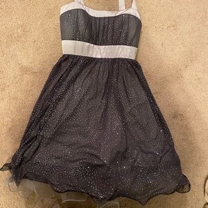 Gray and silver glitter short dress